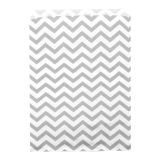 Silver and White Chevron Gift Shopping Bags, 100 Per Pack, 5
