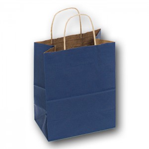 blue kraft bag