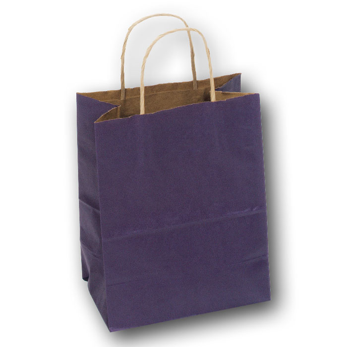 purple kraft bag