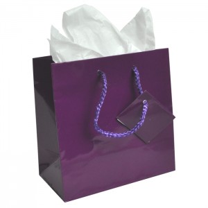 purple gift bag