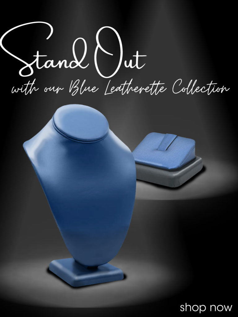 Stand Out Blue Leatherette Jewelry Displays
