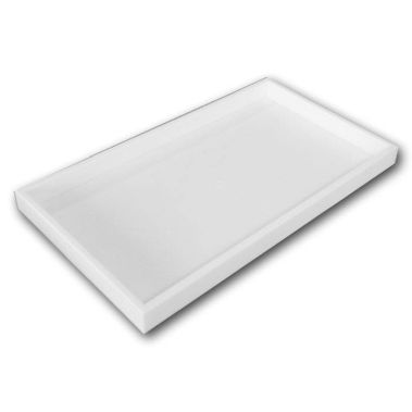 Plastic Stackable Tray-Full Size-White-2"