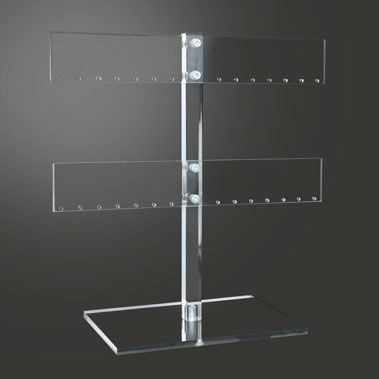 2 Tier Clear Acrylic Jewelry Earring Display Stand, Holds 14 Pairs