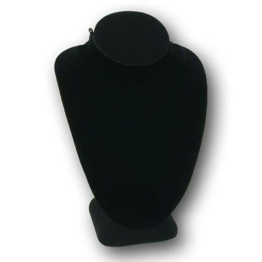 Black Velvet Jewelry Necklace Bust, 6-1/4" Tall