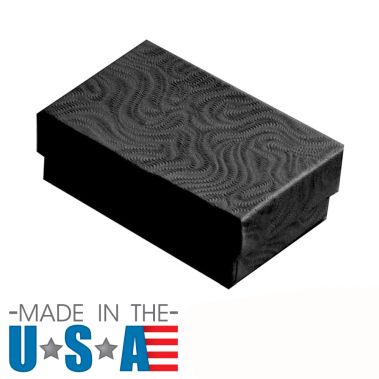 Premium Swirl Black Cotton Filled Jewelry Gift Boxes #21
