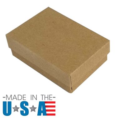 Premium Brown Kraft Paper Cotton Filled Jewelry Gift Boxes #21