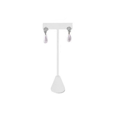 White Leatherette Jewelry Earring T Stand, 5-3/4" Tall