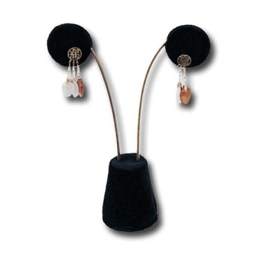 Black Velvet Jewelry Earring Tear Drop Stand, 5-1/8" Tall