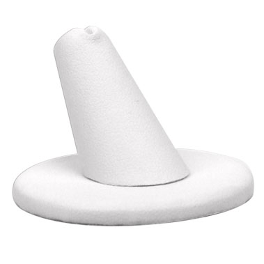 White Leatherette Jewelry Ring Display Finger, 1-1/4" Tall