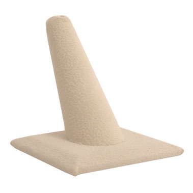 Beige Faux Suede Jewelry Ring Display Stand