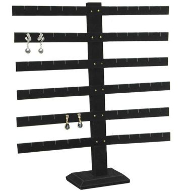 Black Velvet 6 Tier Jewelry Earring Display Stand