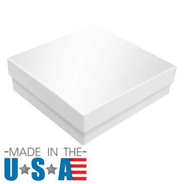 Premium White Chrome Cotton Filled Jewelry Gift Boxes #33