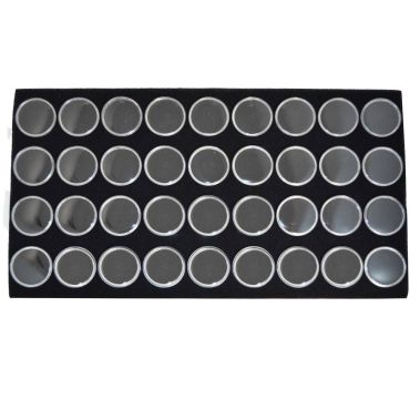 36 Black Gem Jar Foam Inserts Tray Jewelry Display Organizer Gemstones 6 