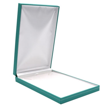 Teal Leatherette Jewelry Necklace / Chain Boxes