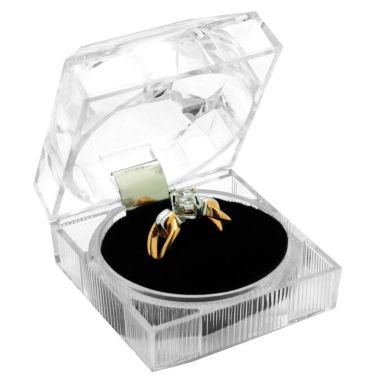 Clear Crystal Style Lucite Jewelry Ring Boxes