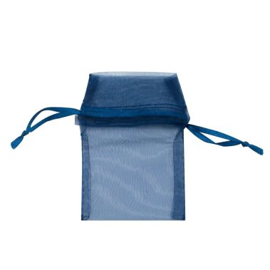 Navy Blue Organza Drawstring Gift Pouches, 2" x 3-1/4", 12 Per Pack