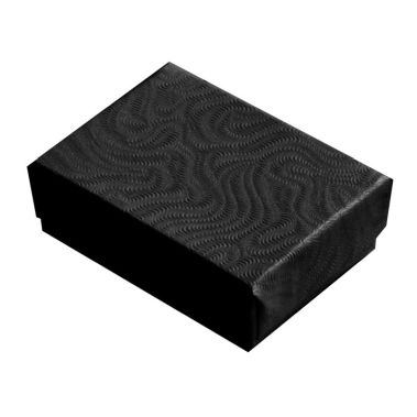 Swirl Black Paper Cotton Filled Jewelry Gift Boxes #10