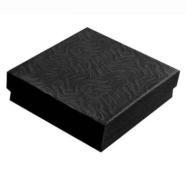 Swirl Black Cotton Filled Square Jewelry Gift Boxes #33