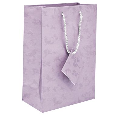 Lavender Paper Tote Gift Shopping Bags, 4-3/4" x 2-1/2" x 6-3/4"