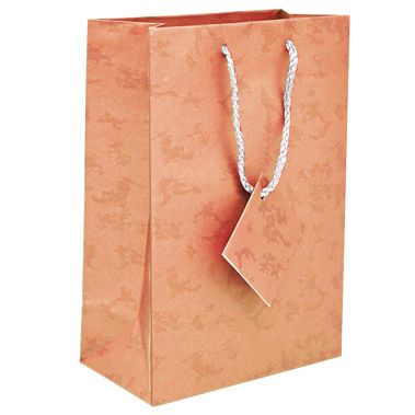 Pink Paper Tote Gift Shopping Bags, 4-3/4" x 2-1/2" x 6-3/4"