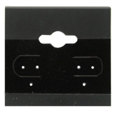 Black Plastic 1-1/2" x 1-1/2" Jewelry Earring Cards, 100 Per Pack