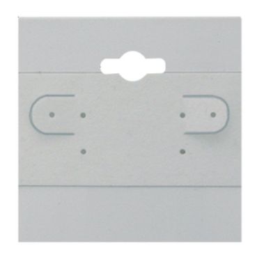 White Plastic 2" x 2" Jewelry Earring Hanging Cards, 100 Per Pack
