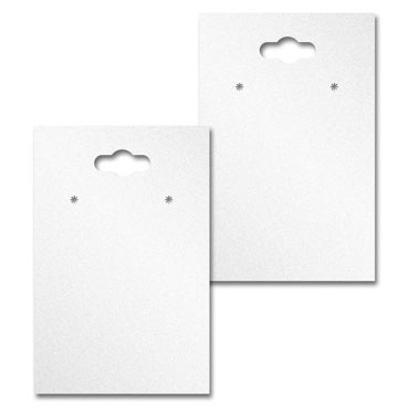 Hanging Shimmer White Earring Card 2" x 3"