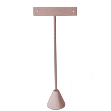 Champagne Pink Leatherette Jewelry Earring T Stand, 6-3/4" Tall