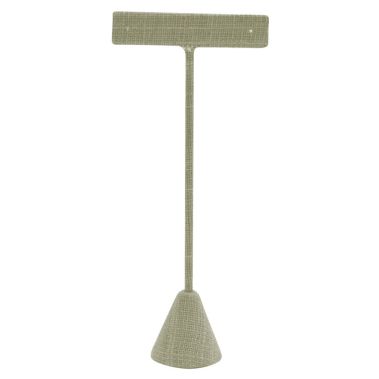 Grey Linen Jewelry Earring T Stand, 6-3/4" Tall