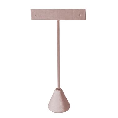 Champagne Pink Leatherette Jewelry Earring T Stand, 5-3/4" Tall