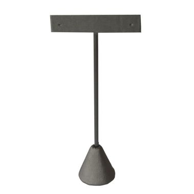 Steel Grey Leatherette Jewelry Earring T Stand, 5-3/4" Tall