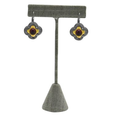 Grey Linen Jewelry Earring T Stand, 5-3/4" Tall