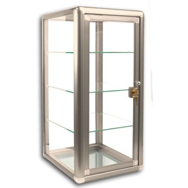 Glass Display Case Vertical Bronze