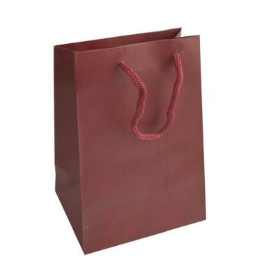Burgundy Tote Gift Shopping Bags, 4-3/4" x 3" x 6-3/4"