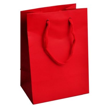 Red Tote Gift Shopping Bags, 4-3/4" x 3" x 6-3/4"