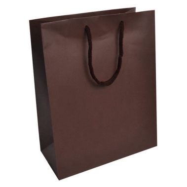 Chocolate Brown Tote Gift Shopping Bags, 8" x 4" x 10"