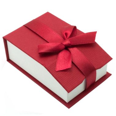 Red and White Magnetic Ribbon Jewelry Pendant Gift Boxes