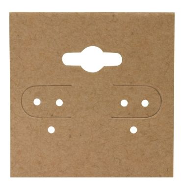 Brown Kraft 1-1/2" x 1-1/2" Jewelry Earring Hanging Cards, 100 Per Pack