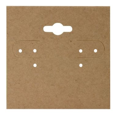 Brown Kraft 2" x 2" Jewelry Earring Hanging Cards, 100 Per Pack