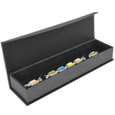 Black and Grey Magnetic Lid Jewelry Bracelet Boxes