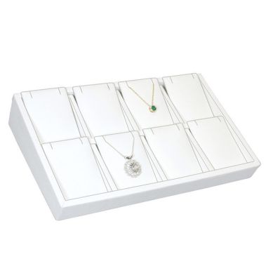 White Leatherette Jewelry Earring or Pendant Display Tray
