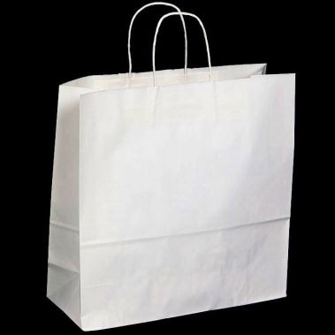 White Kraft Paper Gift Shopping Bags with Handle, 18" x 7" x 18"