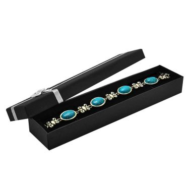 Black Paper Silver Bow-Tie Jewelry Watch or Bracelet Gift Boxes