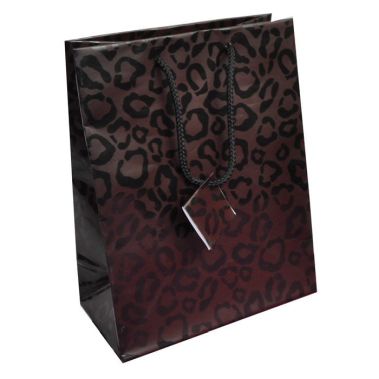 Animal Print Gift Shopping Bags with Handle, 8" x 5" x 10" 