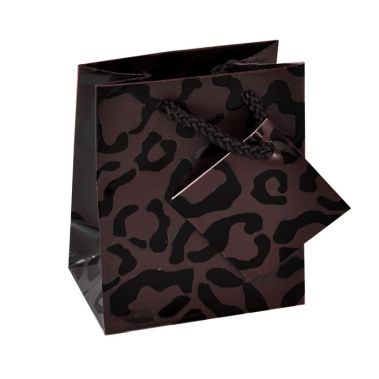 Animal Print Gift Shopping Bags with Handle, 3" x 2" x 3-1/2"