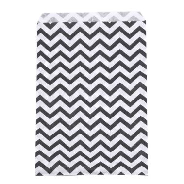 Black and White Chevron Gift Shopping Bags, 100 Per Pack, 5" x 7"