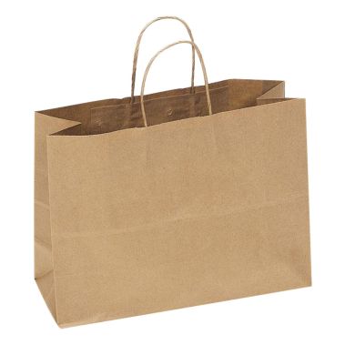 Brown Kraft Paper Gift Shopping Bag with Handle, 15-3/4" x 5-7/8" x 11-3/4"