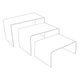 Clear Acrylic 3 Piece Display Shelves Riser Set