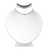 White Leatherette Jewelry Necklace / Ring / Earring Combination Display Bust