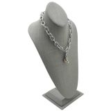 Grey Linen Tall Necklace Display
